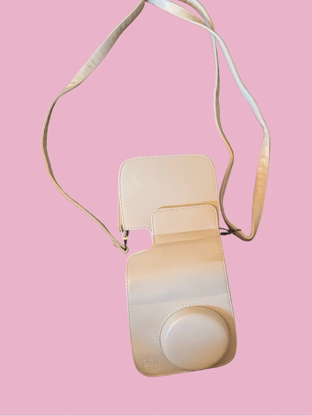 Beige Cullmann RIO Fit 110 camera case for Fujifilm Instax Mini cameras